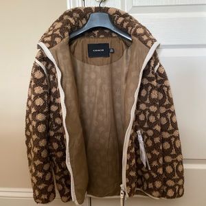 coach sherpa zip up jacket
